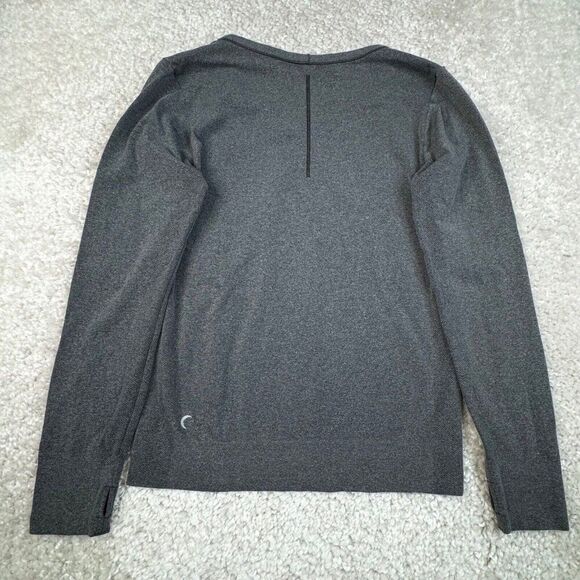 Zyia Active Heather Gray Seamless Long Sleeve Performance T Shirt - Picture 3 of 8